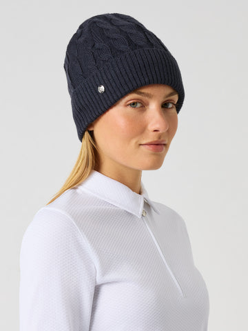 Cable Knit Hat Navy