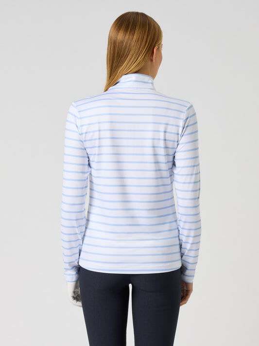 Printed Ls Half Neck Light Blue Stripe