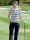 Stripe Madelene Kortärmad Tröja Navy
