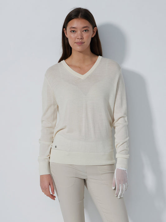 Boston V-Neck Pullover Ivory