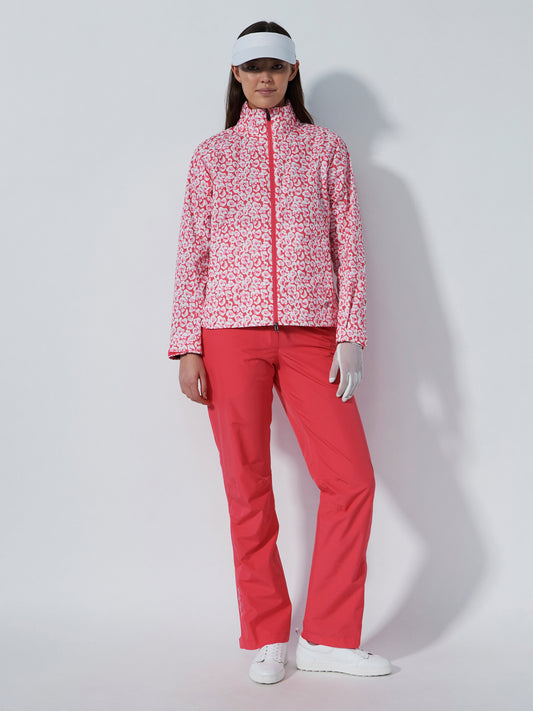 Flaine Print Rain Jacket Leo Coral