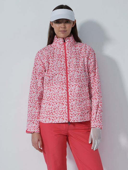 Flaine Print Rain Jacket Leo Coral