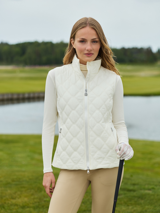 Quilt Padded Vest Ivory