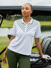 Ribbon 1/2s Polo Shirt White