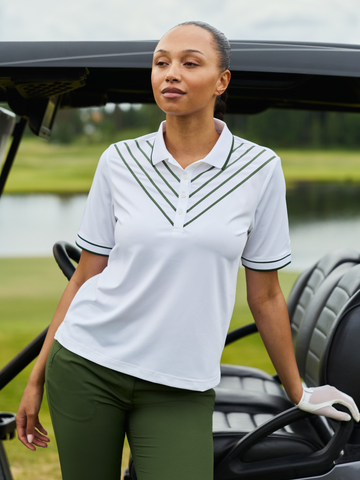Ribbon 1/2s Polo Shirt White